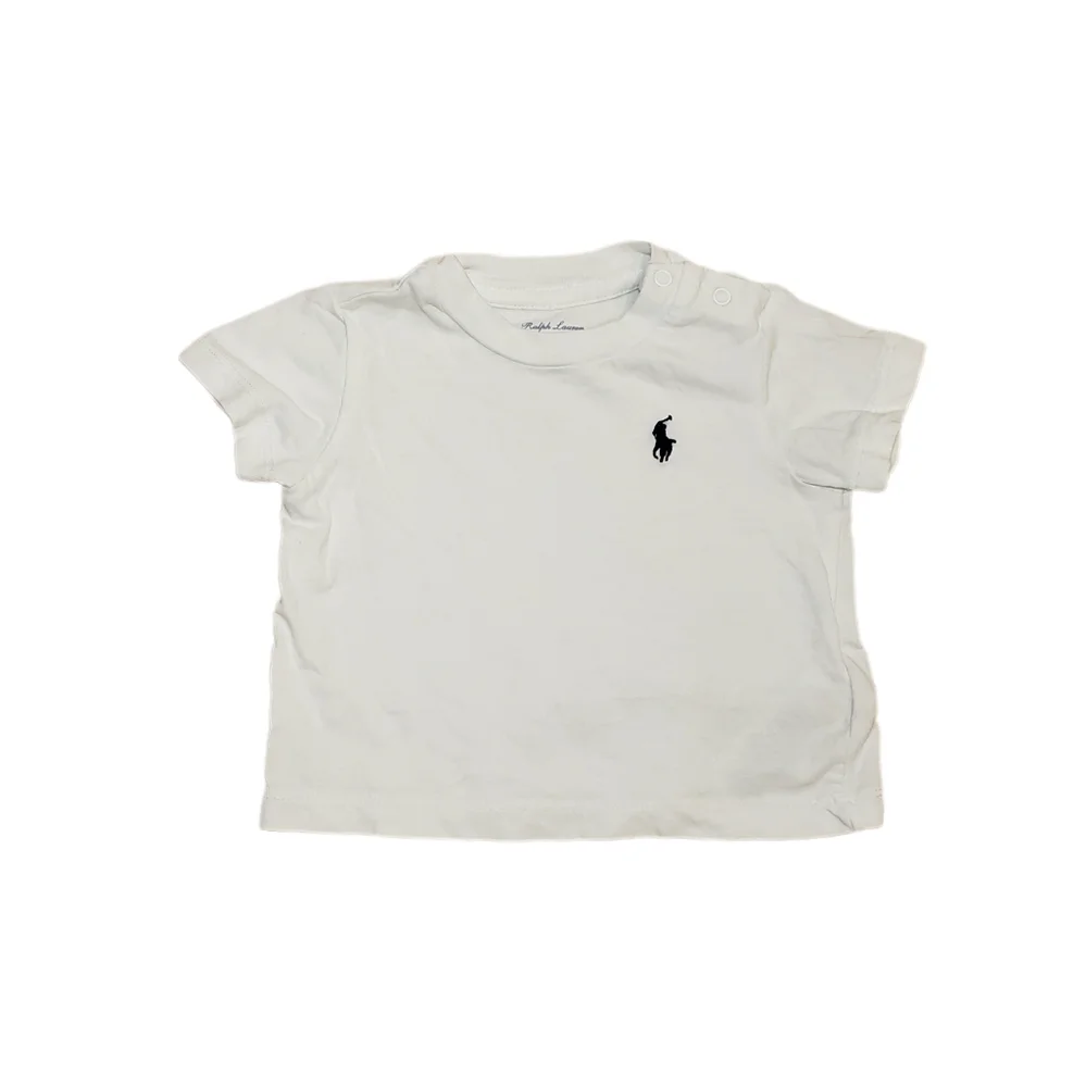 Ralph Lauren 3m Baby White Short Sleeve Polo Logo Tee Shirt